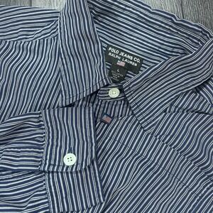 Vintage Ralph Lauren Polo Jeans Co Shirt Men's‎ L Button Up Long Sleeve Big Fit